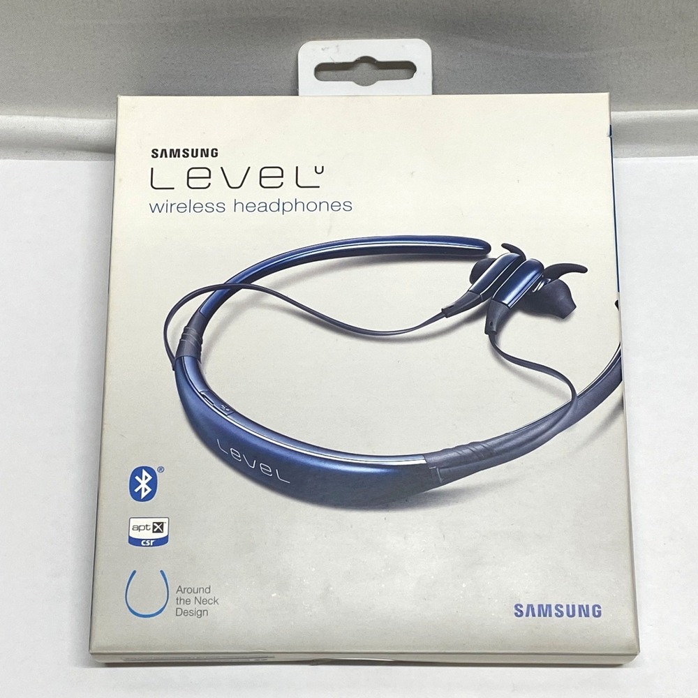 Samsung Level U Wireless Headphones Bluetooth Neck Design Blue EO-BG920 Open New